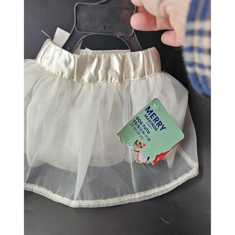 Brand-Merry Making Dog Tulle Tutu Ballerina Skirt White  for small breeds XS/S
